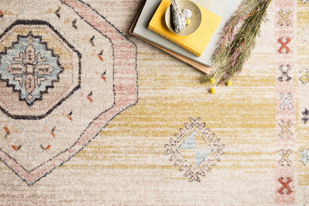 Magnolia Home by Joanna Gaines x Loloi Graham Rug - Antique Ivory / Multi-Blue Hand Home