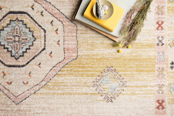Magnolia Home by Joanna Gaines x Loloi Graham Rug - Antique Ivory / Multi-Blue Hand Home