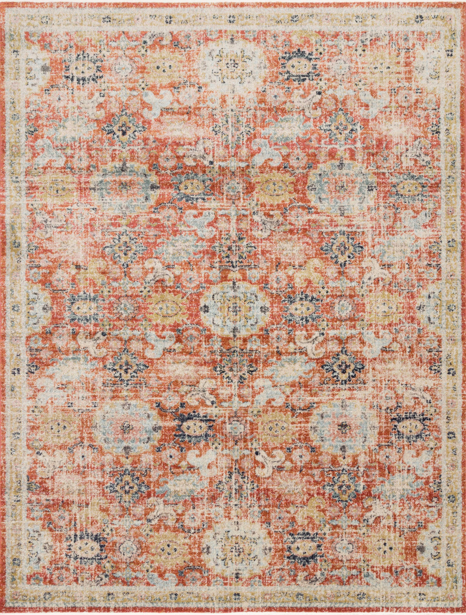 Graham Rug Magnolia Home by Joanna Gaines - GRA-05 Persimmon/Multi-Blue Hand Home