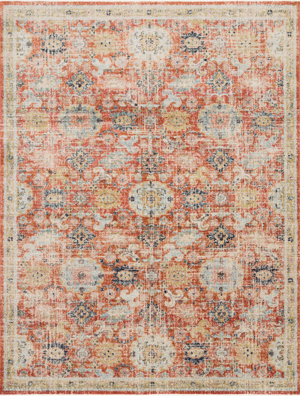 Magnolia Home by Joanna Gaines x Loloi Graham Rug - Persimmon / Multi-Blue Hand Home