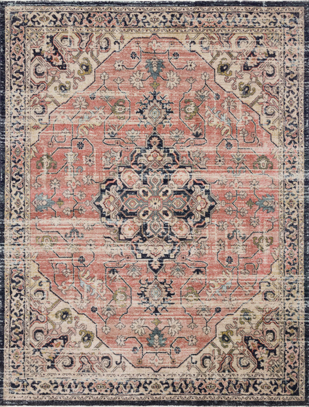 Magnolia Home by Joanna Gaines x Loloi Graham Rug - Coral / Navy-Blue Hand Home
