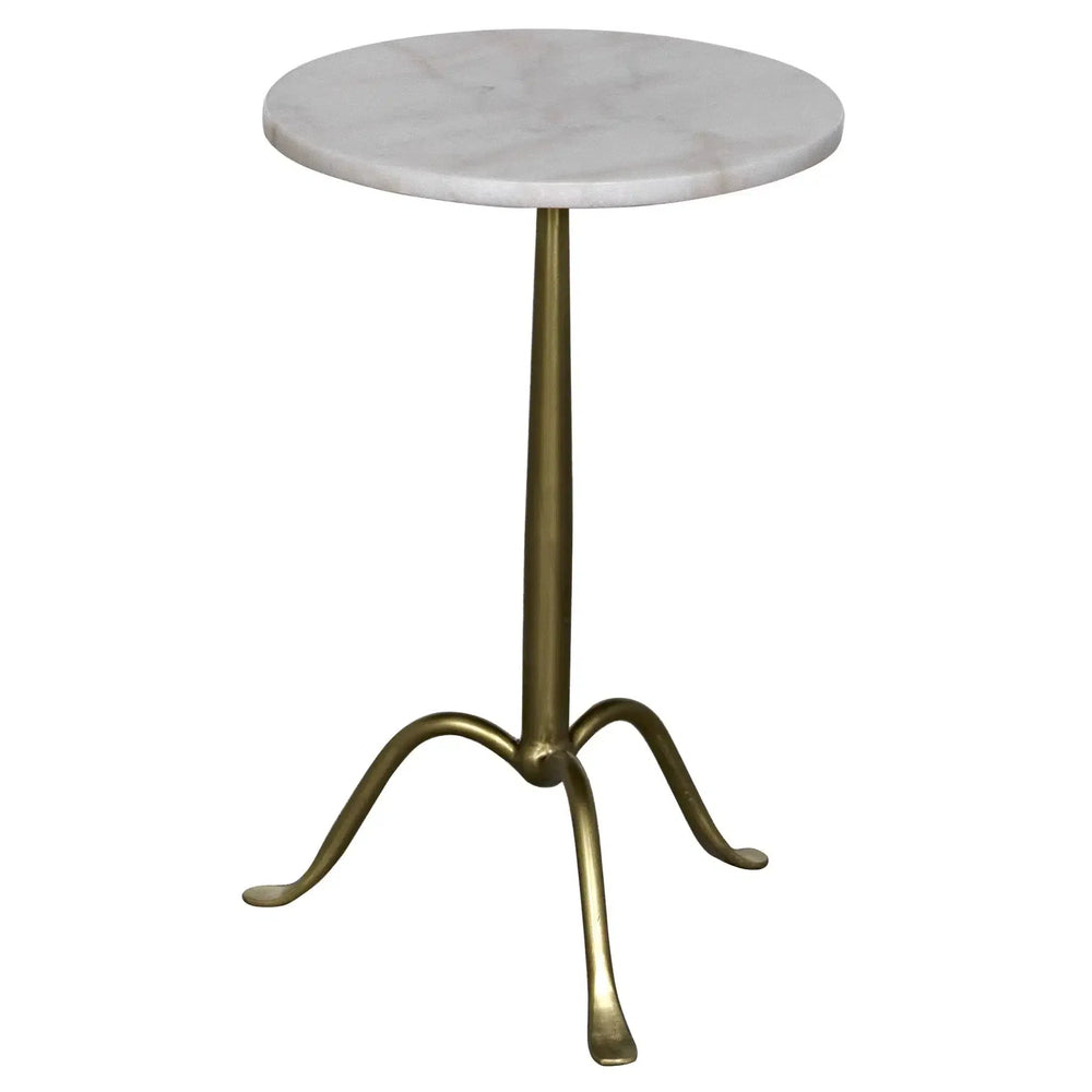 Noir Furniture Cosmopolitan Side Table, Antique Brass, Metal and Quartz-Noir Furniture-Blue Hand Home