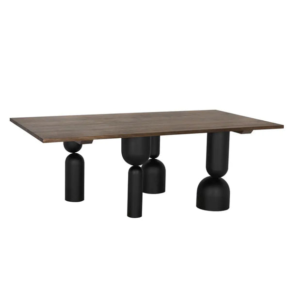 LEANDRA DINING TABLE WITH WALNUT TOP-Noir Furniture-Blue Hand Home