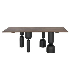 LEANDRA DINING TABLE WITH WALNUT TOP-Noir Furniture-Blue Hand Home