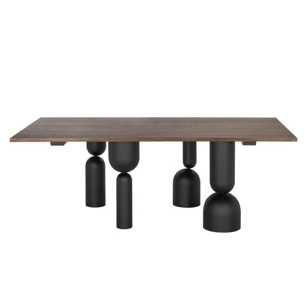 LEANDRA DINING TABLE WITH WALNUT TOP-Noir Furniture-Blue Hand Home