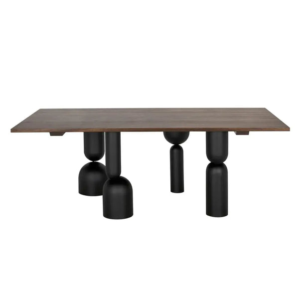 LEANDRA DINING TABLE WITH WALNUT TOP-Noir Furniture-Blue Hand Home