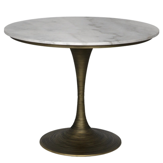 Joni Table 36", Aged Brass Finish-Blue Hand Home