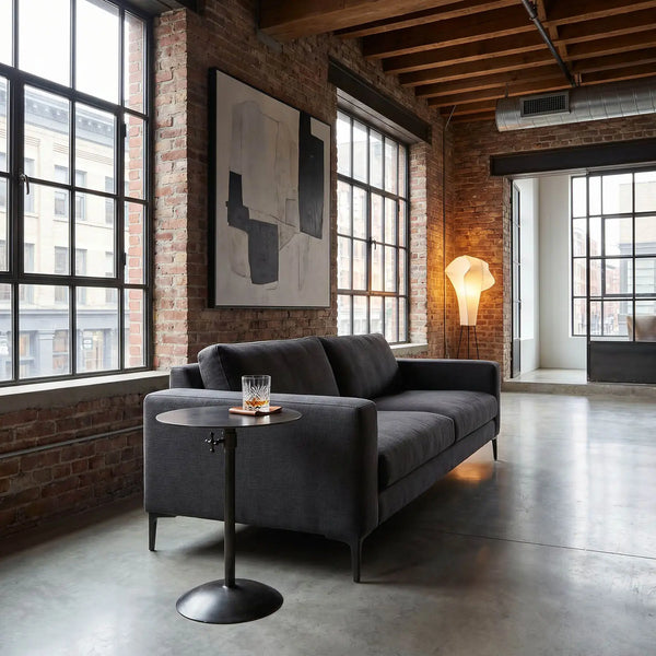 Felix Side Table, Gun Metal Finish-Noir Furniture-Blue Hand Home
