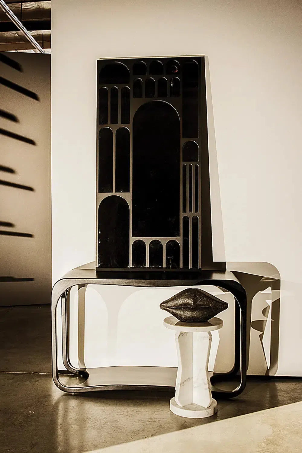 Noir Furniture Ingram Side Table, White Marble-Noir Furniture-Blue Hand Home