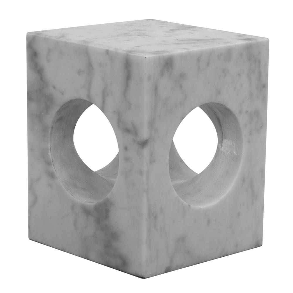 Noir Furniture Merlin Side Table, White Stone-Noir Furniture-Blue Hand Home