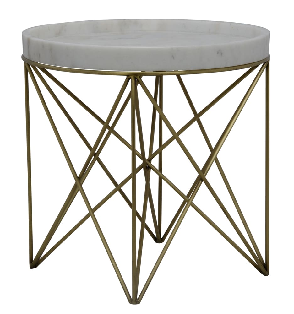 Noir Prisma Side Table, Metal and Quartz-Noir Furniture-Blue Hand Home