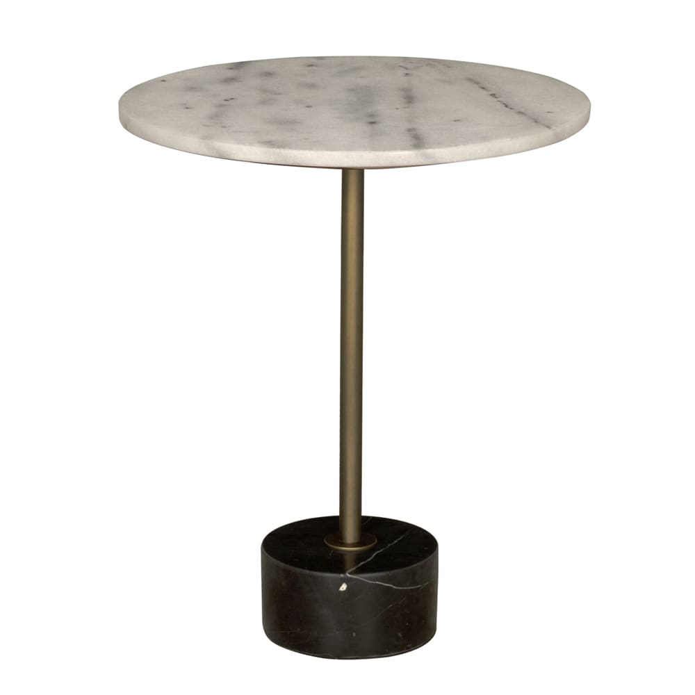 Santosha Side Table with Stone Top-Blue Hand Home
