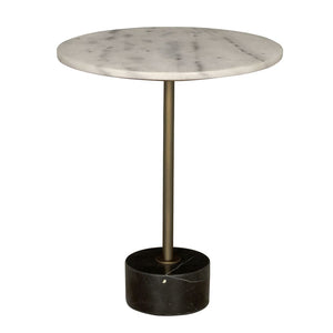 Santosha Side Table with Stone Top-Blue Hand Home