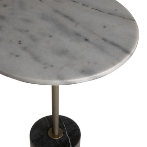 Santosha Side Table with Stone Top-Blue Hand Home