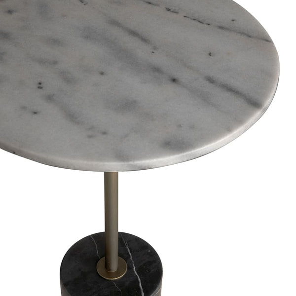Santosha Side Table with Stone Top-Blue Hand Home