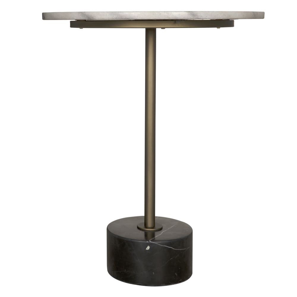 Santosha Side Table with Stone Top-Blue Hand Home