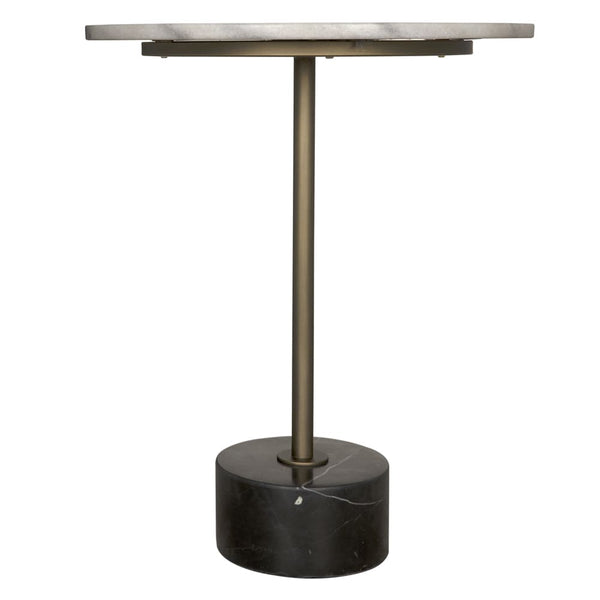 Santosha Side Table with Stone Top-Blue Hand Home