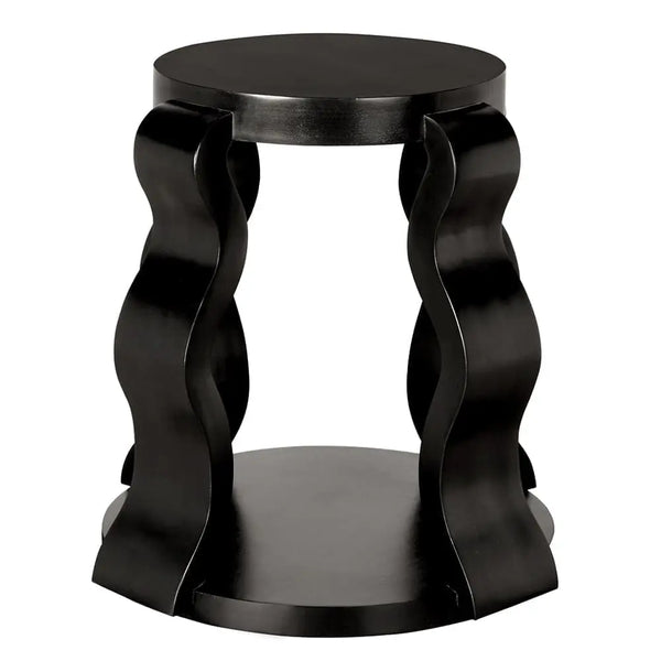 Anora Side Table in Hand-Rubbed Black Mahogany Finish-Noir Furniture-Blue Hand Home