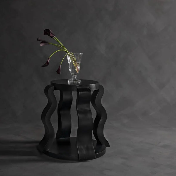 Anora Side Table in Hand-Rubbed Black Mahogany Finish-Noir Furniture-Blue Hand Home