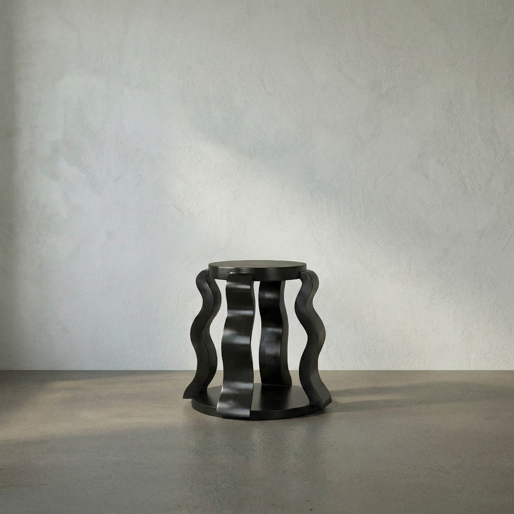 Anora Side Table in Hand-Rubbed Black Mahogany Finish-Noir Furniture-Blue Hand Home