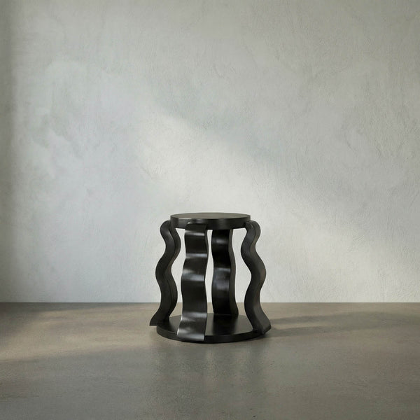 Anora Side Table in Hand-Rubbed Black Mahogany Finish-Noir Furniture-Blue Hand Home
