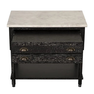 Artemio Side Table with Marble Top-Noir Furniture-Blue Hand Home