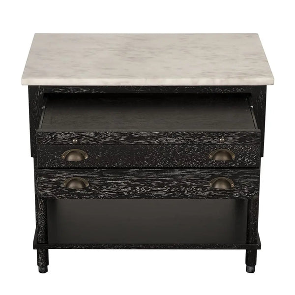Artemio Side Table with Marble Top-Noir Furniture-Blue Hand Home