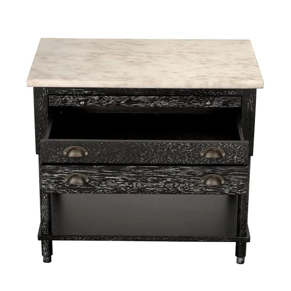 Artemio Side Table with Marble Top-Noir Furniture-Blue Hand Home