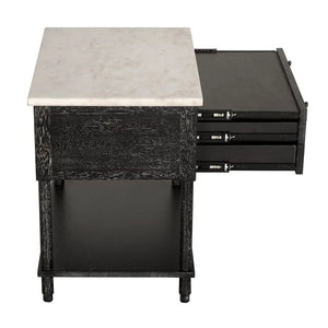 Artemio Side Table with Marble Top-Noir Furniture-Blue Hand Home