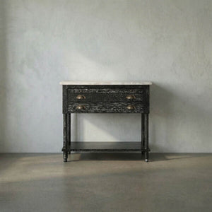 Artemio Side Table with Marble Top-Noir Furniture-Blue Hand Home