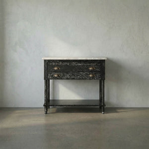 Artemio Side Table with Marble Top-Noir Furniture-Blue Hand Home