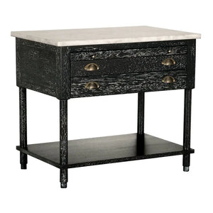Artemio Side Table with Marble Top-Noir Furniture-Blue Hand Home