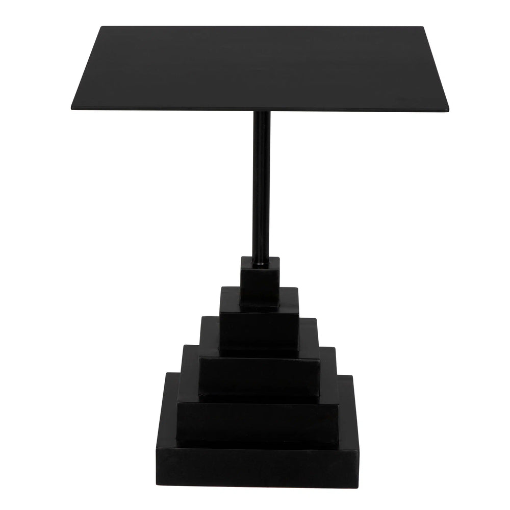 Noir Nova Square Side Table-Blue Hand Home