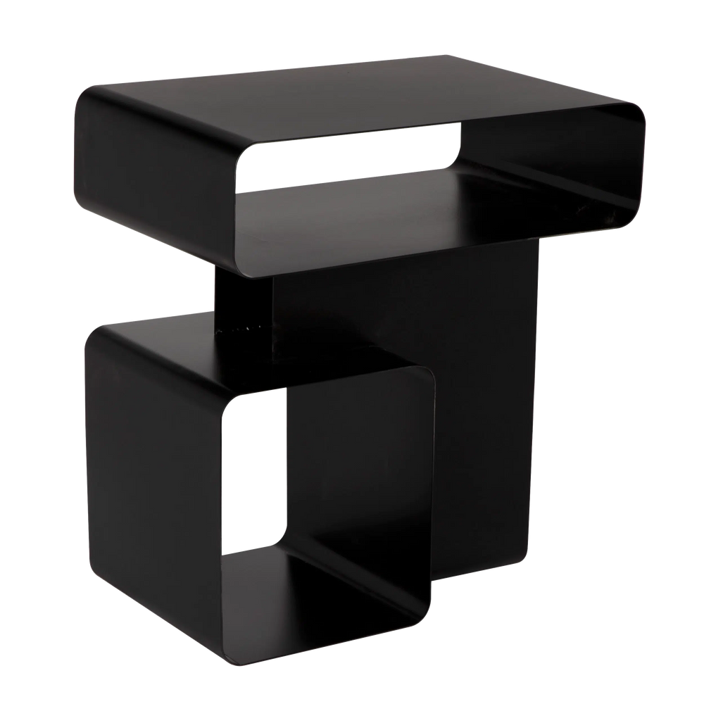 Noir Danville Side Table-Blue Hand Home