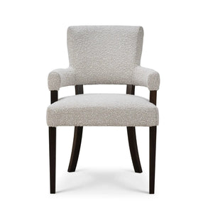 Bramble Genevieve Dining Chair In Walnut W/ Boucle Sand Performance Fabric-Bramble-Blue Hand Home
