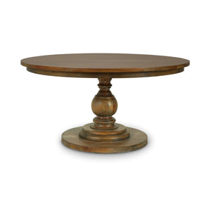 Bramble Goucho Round Dining Table 60'' In Straw Wash-Bramble-Blue Hand Home