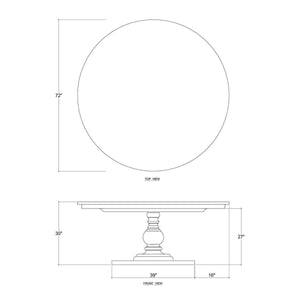 Bramble Goucho Round Dining Table 72'' in Sandbar-Bramble-Blue Hand Home