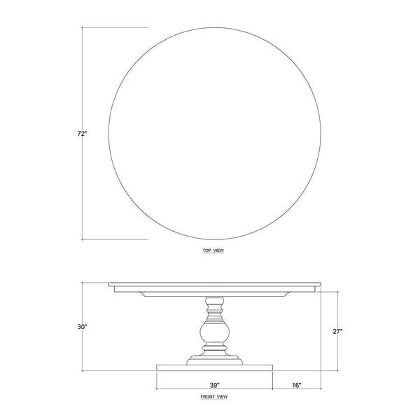 Bramble Goucho Round Dining Table 72'' in Sandbar-Bramble-Blue Hand Home