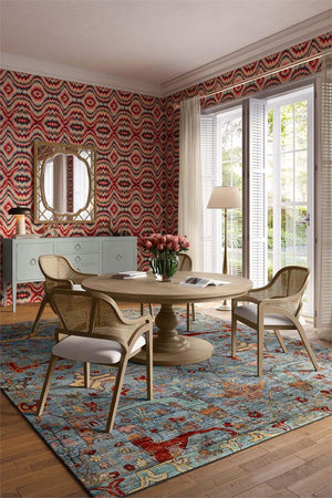 Bramble Goucho Round Dining Table 72'' in Sandbar-Bramble-Blue Hand Home