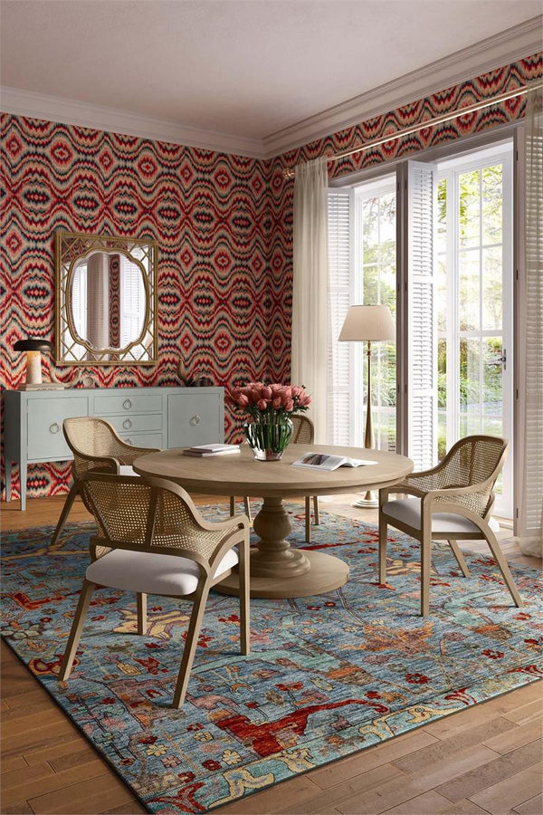 Bramble Goucho Round Dining Table 72'' in Sandbar-Bramble-Blue Hand Home
