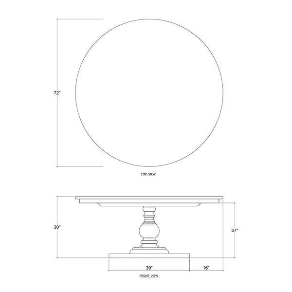 Bramble Goucho Round Dining Table 72'' in Straw Wash-Bramble-Blue Hand Home