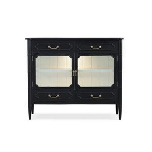 Bramble Grosvenor 2 Door Sideboard w/ 4 Drawers w/ LED in Batavia Black w/ True White Interior-Bramble-Blue Hand Home