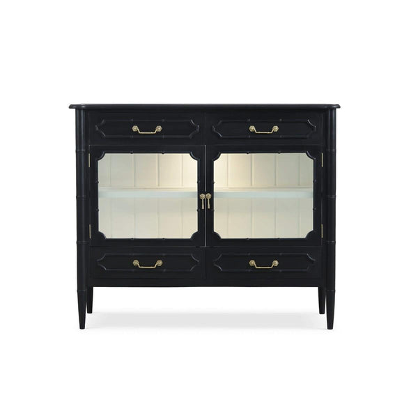 Bramble Grosvenor 2 Door Sideboard w/ 4 Drawers w/ LED in Batavia Black w/ True White Interior-Bramble-Blue Hand Home