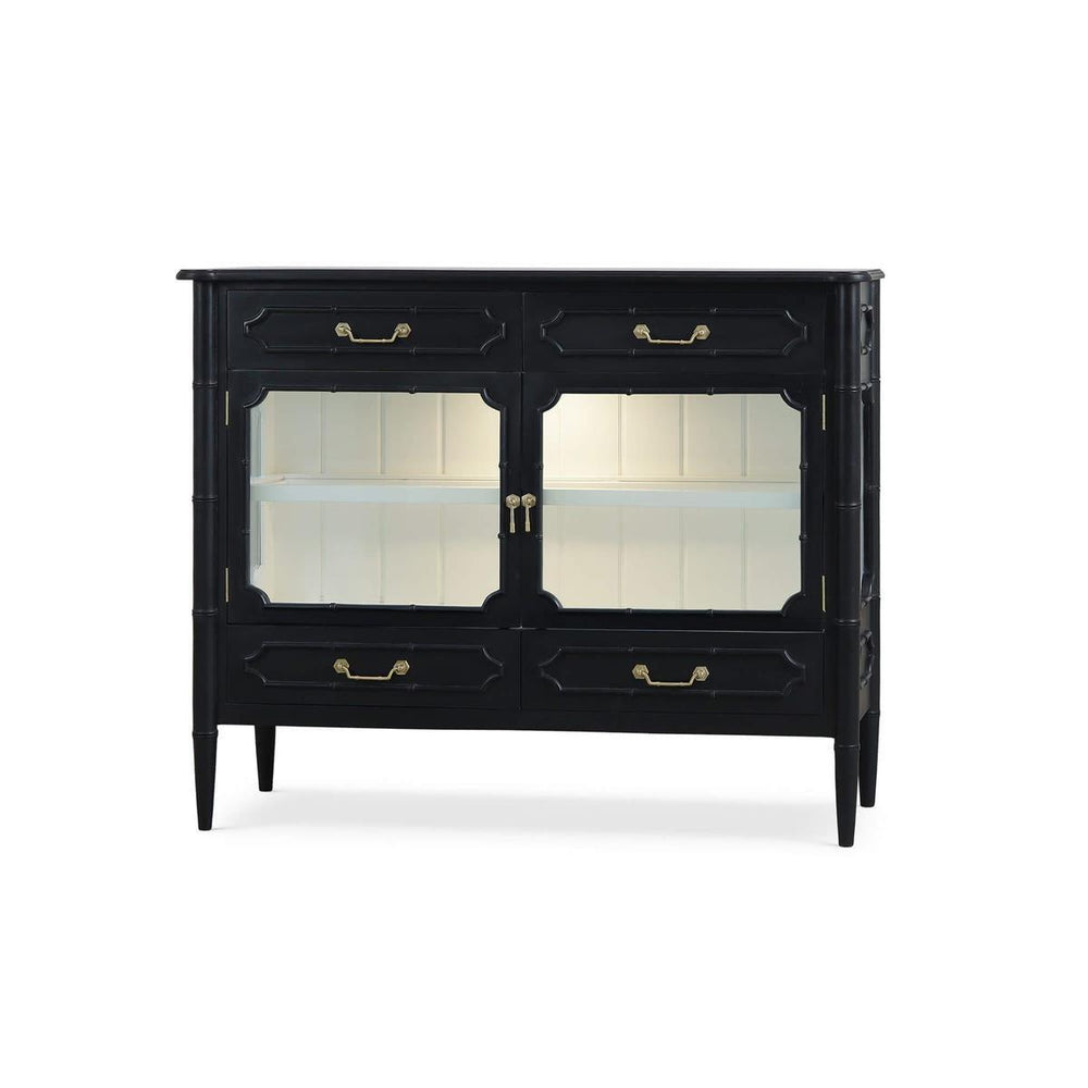 Bramble Grosvenor 2 Door Sideboard w/ 4 Drawers w/ LED in Batavia Black w/ True White Interior-Bramble-Blue Hand Home