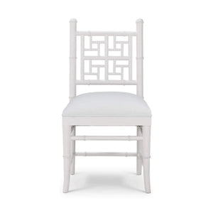 Bramble Grosvenor Dining Chair In True White W/ Arctic White Performance Fabric-Bramble-Blue Hand Home