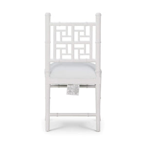 Bramble Grosvenor Dining Chair In True White W/ Arctic White Performance Fabric-Bramble-Blue Hand Home
