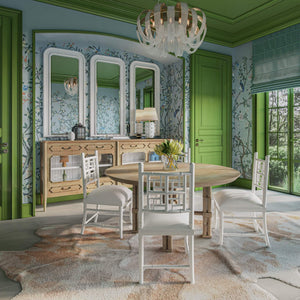 Bramble Grosvenor Dining Chair In True White W/ Arctic White Performance Fabric-Bramble-Blue Hand Home