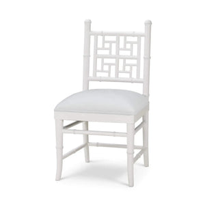 Bramble Grosvenor Dining Chair In True White W/ Arctic White Performance Fabric-Bramble-Blue Hand Home