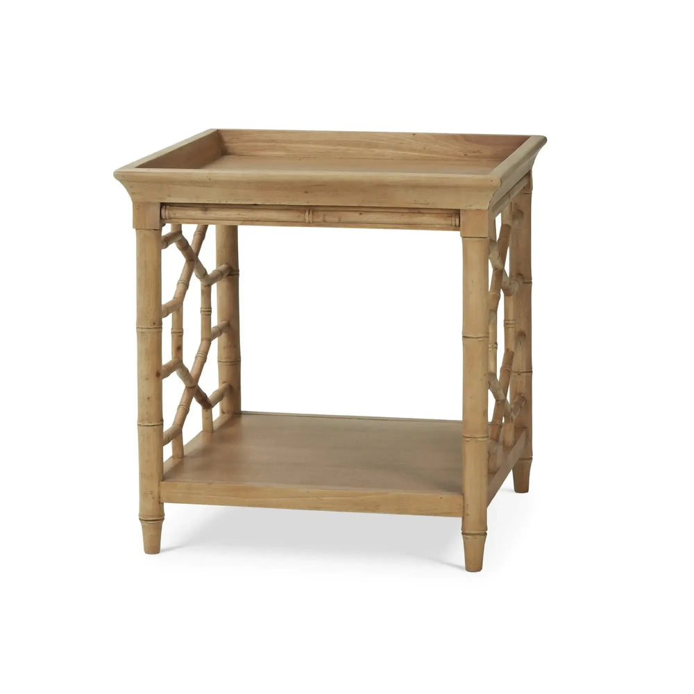 Bramble Grosvenor End Table In Fruitwood-Bramble-Blue Hand Home