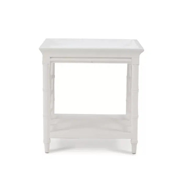 Bramble Grosvenor End Table In True White-Bramble-Blue Hand Home